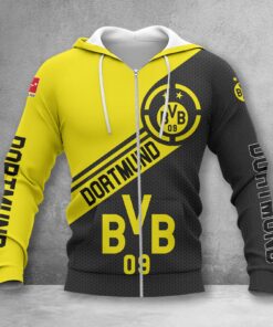 Borussia Dortmund Hoodie Zip Herren | BVB Kapuzenjacke mit Reißverschluss WINA2856
