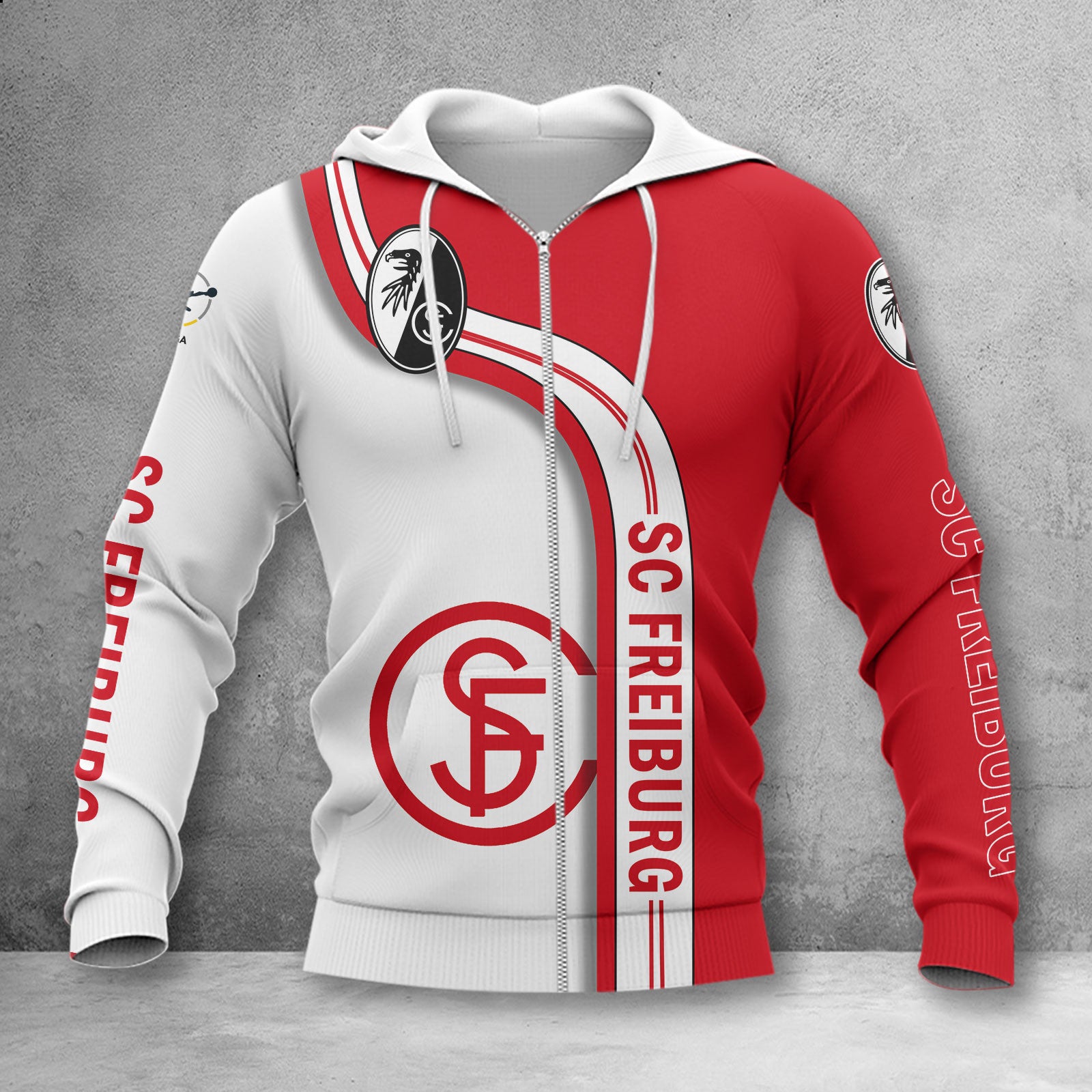 SC Freiburg II Hoodie Zip Herren | SCF II Kapuzenjacke mit Reißverschluss WINA2843