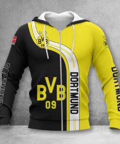 Borussia Dortmund Hoodie Zip Herren | BVB Kapuzenjacke mit Reißverschluss WINA2800