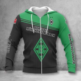 Borussia Mönchengladbach Hoodie Zip Herren | BMG Kapuzenjacke mit Reißverschluss WINA2913