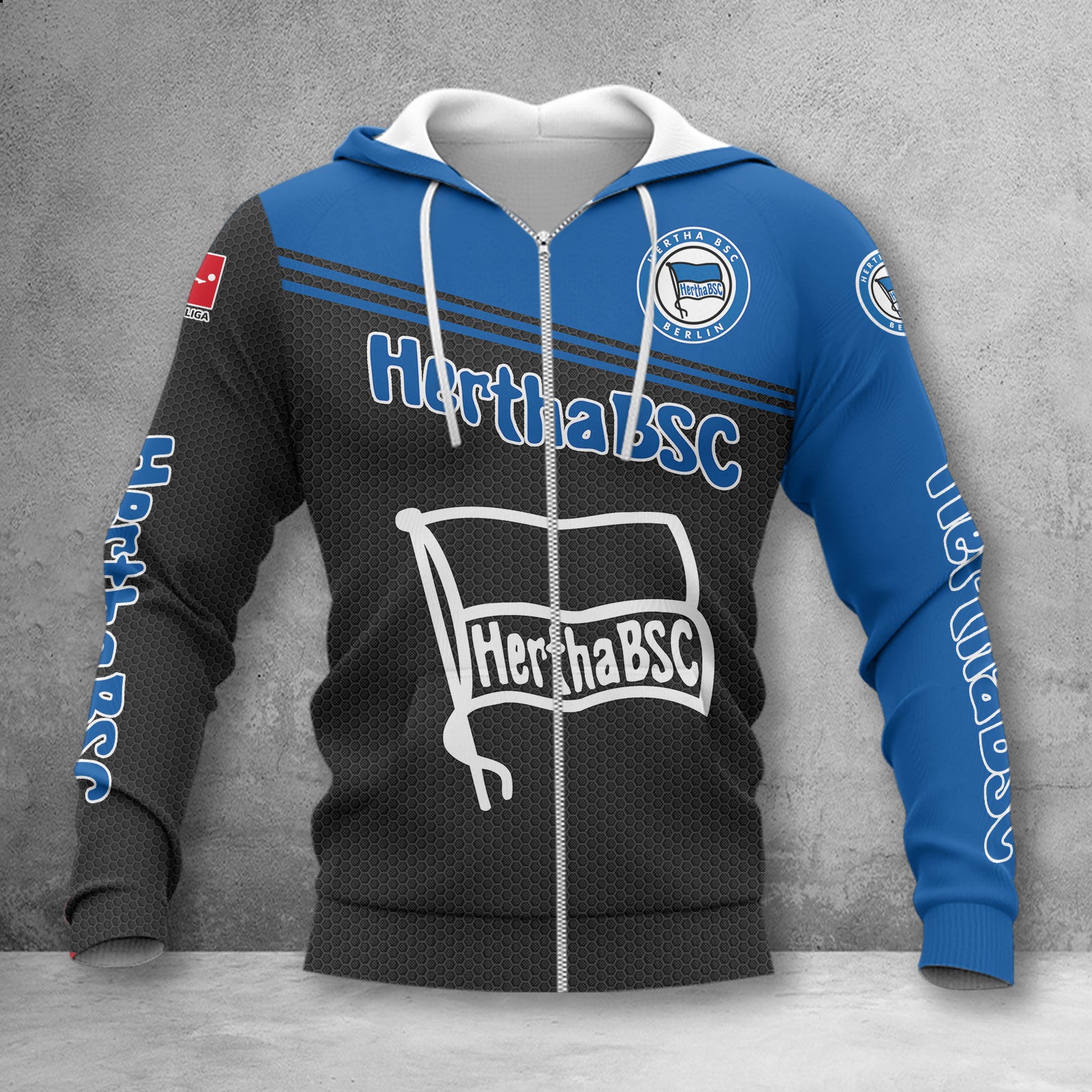 Hertha BSC Hoodie Zip Herren | Hertha Kapuzenjacke mit Reißverschluss WINA2917