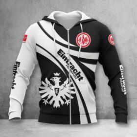 Eintracht Frankfurt Hoodie Zip Herren | SGE Kapuzenjacke mit Reißverschluss WINA2449