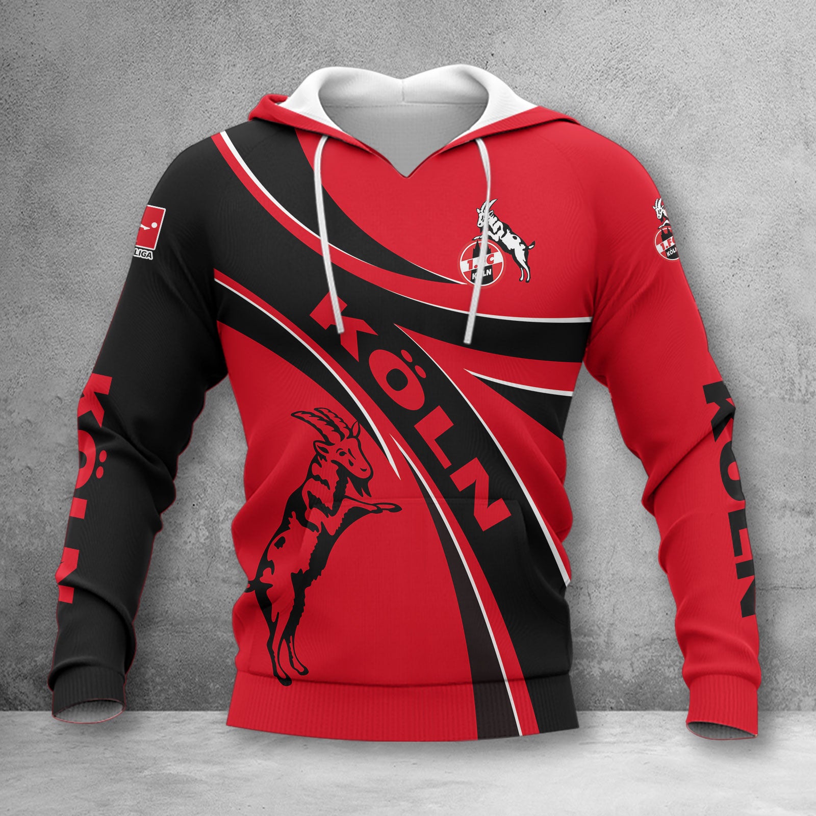 1. FC Köln Hoodie Herren | Effzeh Kapuzenpullover WINA2444