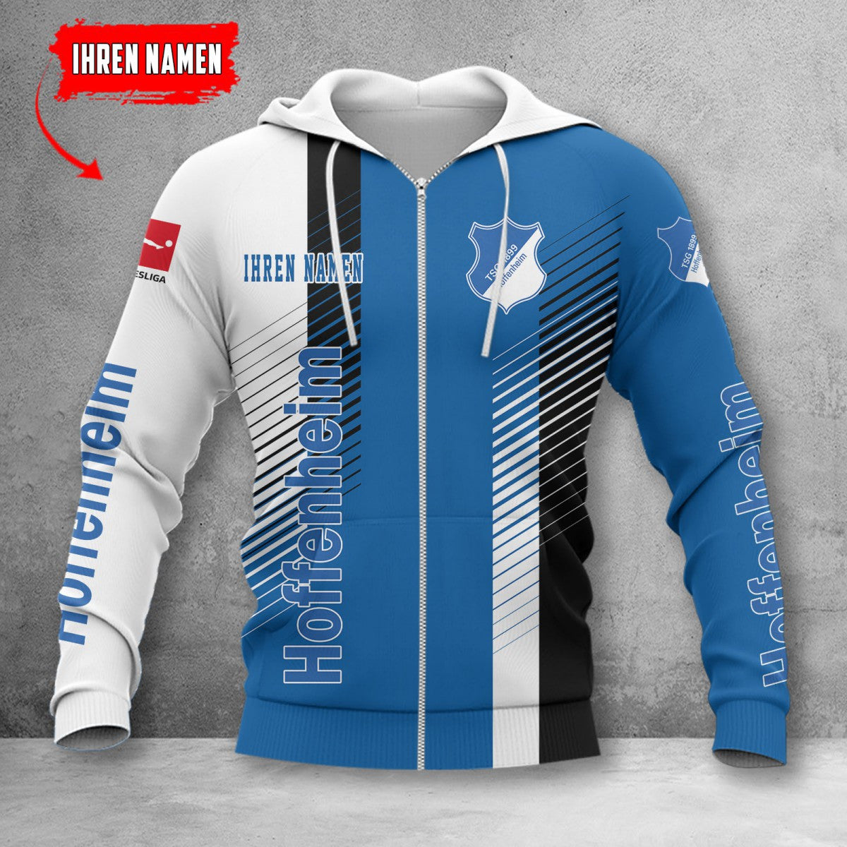 TSG Hoffenheim Hoodie Zip Herren | TSG Kapuzenjacke mit Reißverschluss WINA10730