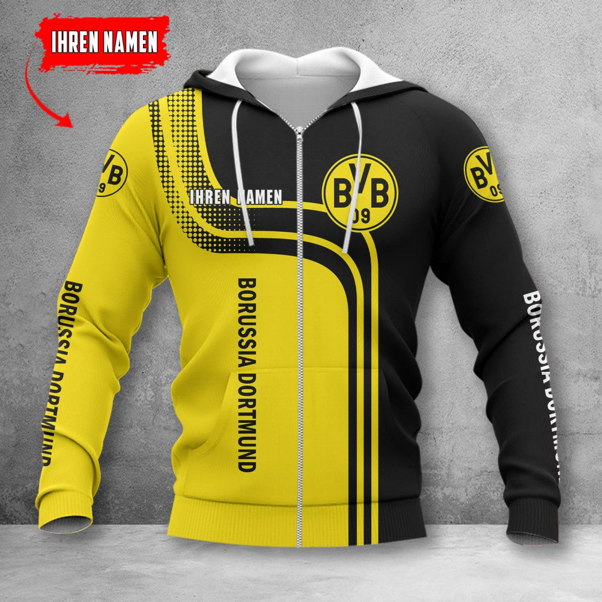 Borussia Dortmund II Hoodie Zip Herren | BVB II Kapuzenjacke mit Reißverschluss WINA60156