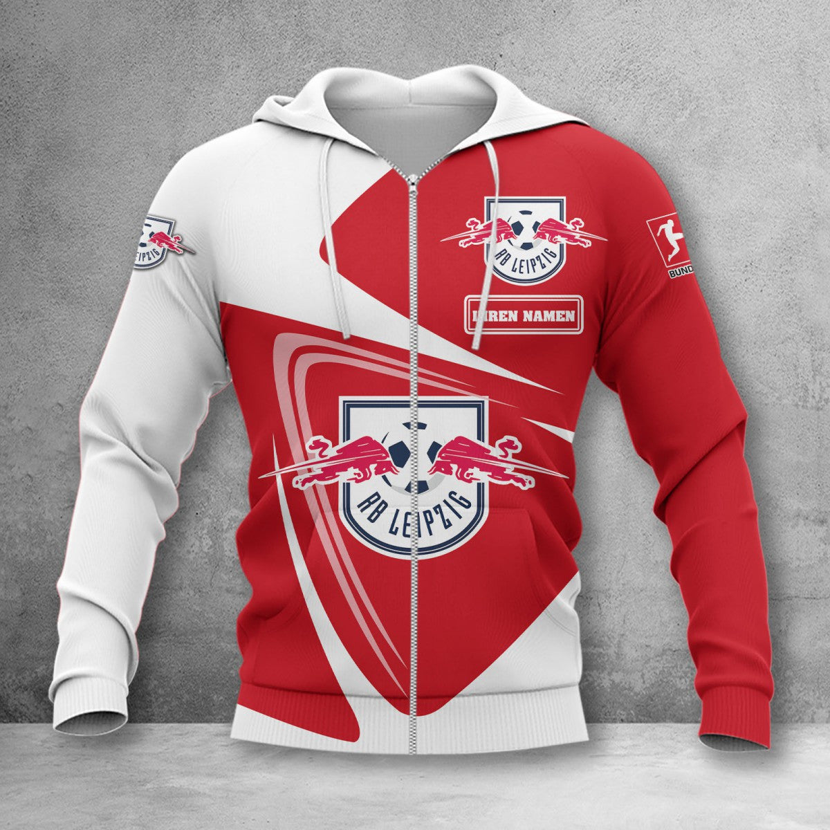 RB Leipzig Hoodie Zip Herren | RBL Kapuzenjacke mit Reißverschluss WINA17713