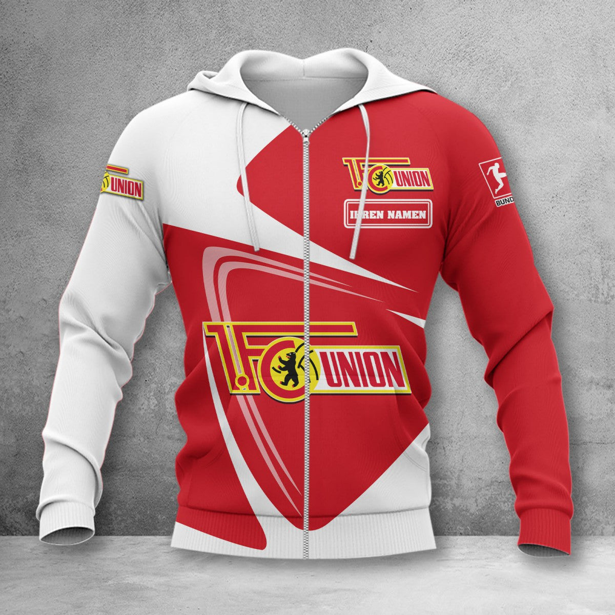Union Berlin Hoodie Zip Herren | FCU Kapuzenjacke mit Reißverschluss WINA17717