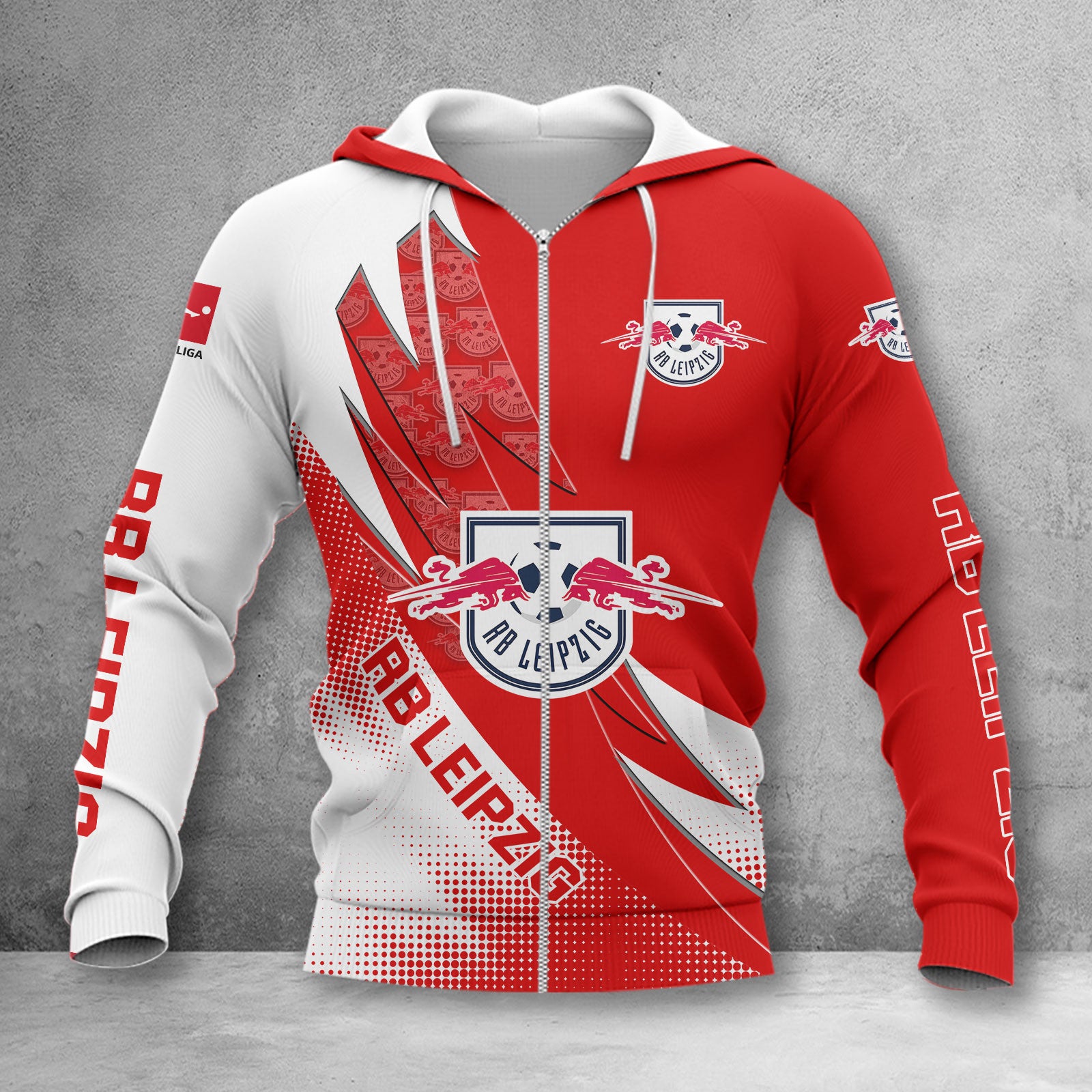 RB Leipzig Hoodie Zip Herren | RBL Kapuzenjacke mit Reißverschluss WINA23163