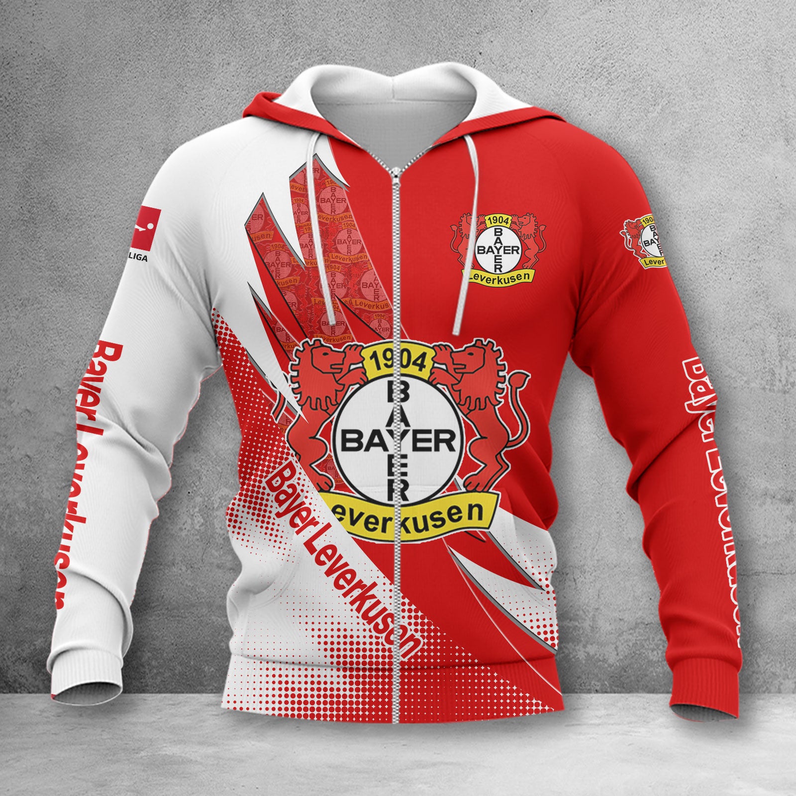 Bayer 04 Leverkusen Hoodie Zip Herren | B04 Kapuzenjacke mit Reißverschluss WINA23156