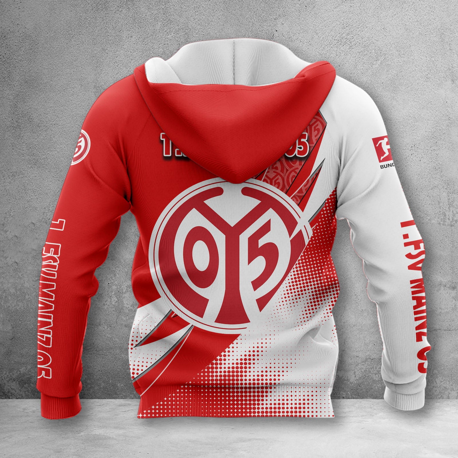 1. FSV Mainz 05 Hoodie Zip Herren | Mainz 05 Kapuzenjacke mit Reißverschluss WINA23155 – Bild 2