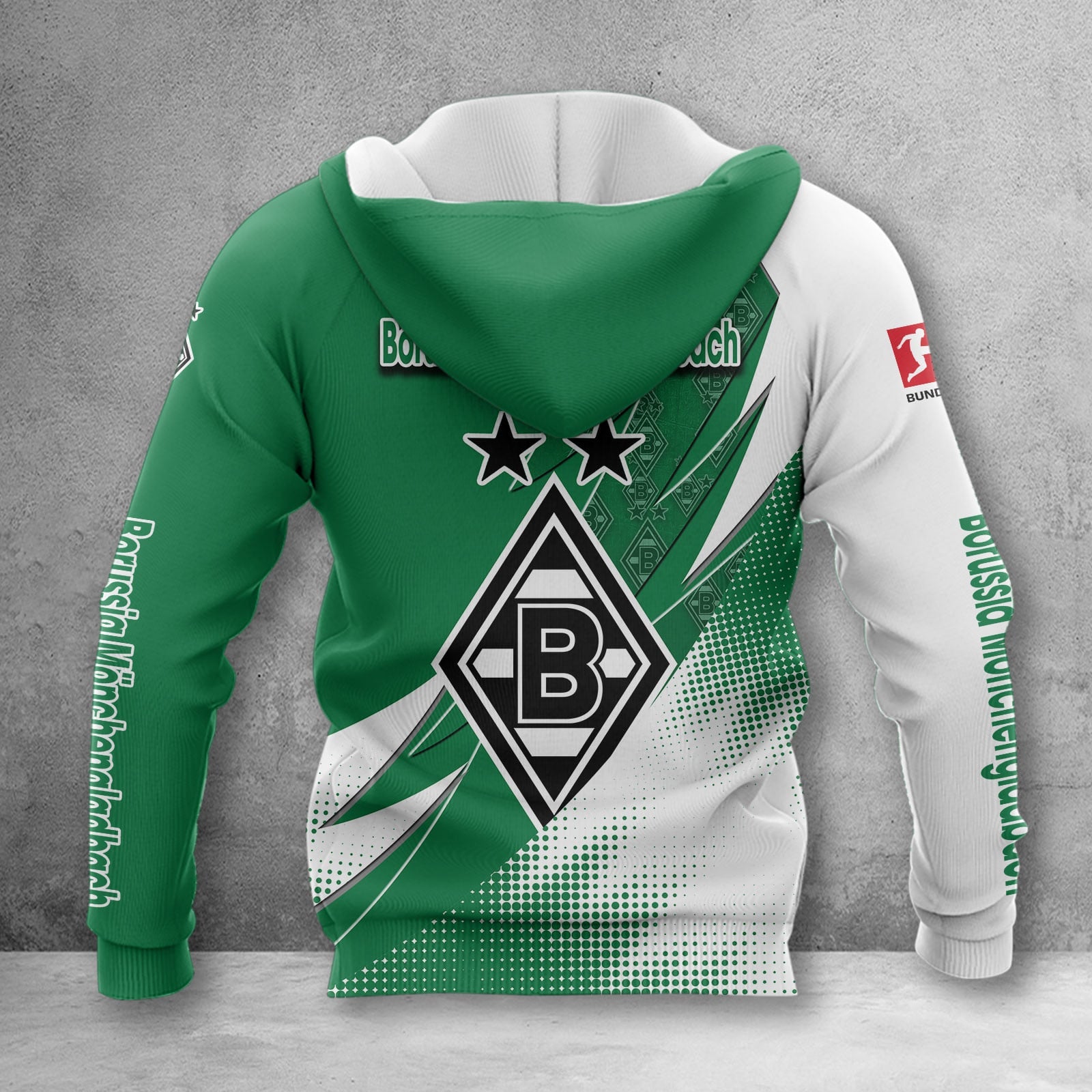 Borussia Mönchengladbach Hoodie Zip Herren | BMG Kapuzenjacke mit Reißverschluss WINA23158 – Bild 2