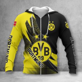Borussia Dortmund Hoodie Zip Herren | BVB Kapuzenjacke mit Reißverschluss WINA23157