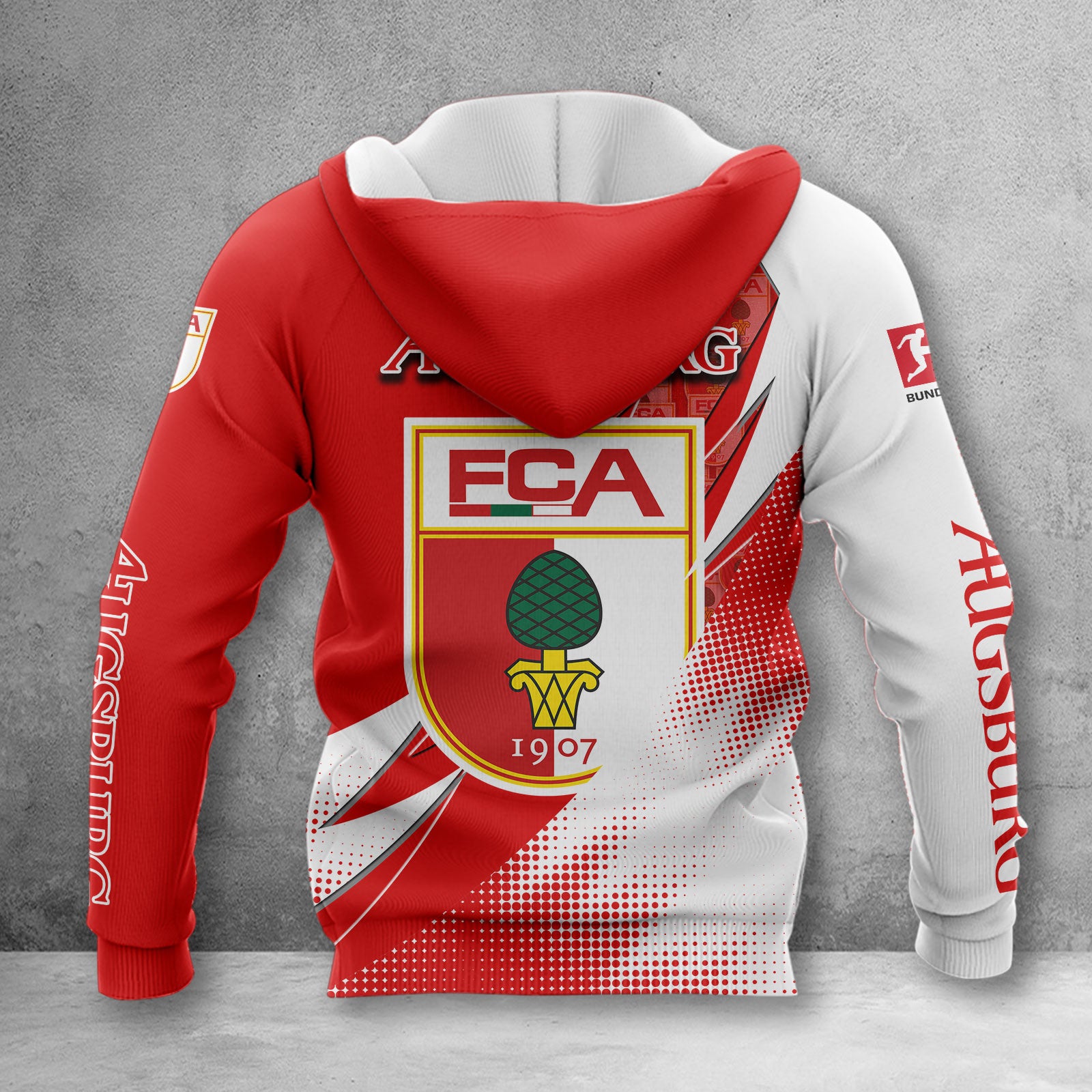FC Augsburg Hoodie Herren | FCA Kapuzenpullover WINA23161 – Bild 2