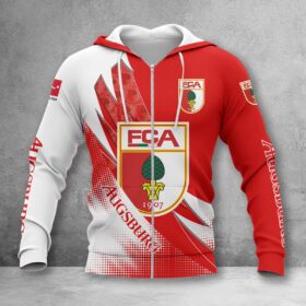 FC Augsburg Hoodie Zip Herren | FCA Kapuzenjacke mit Reißverschluss WINA23161