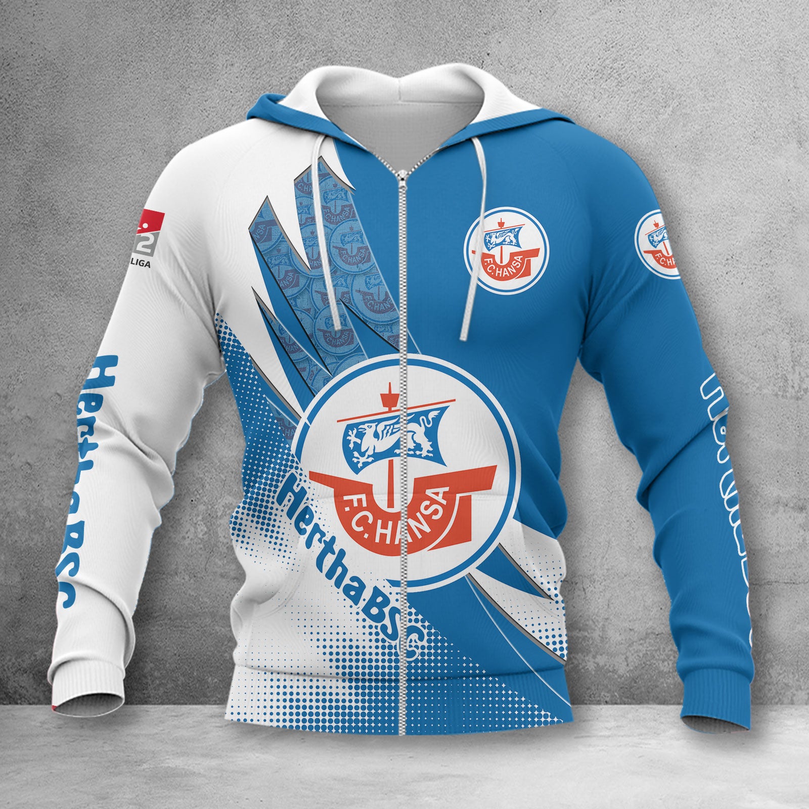 Hertha BSC Hoodie Zip Herren | Hertha Kapuzenjacke mit Reißverschluss WINA23183