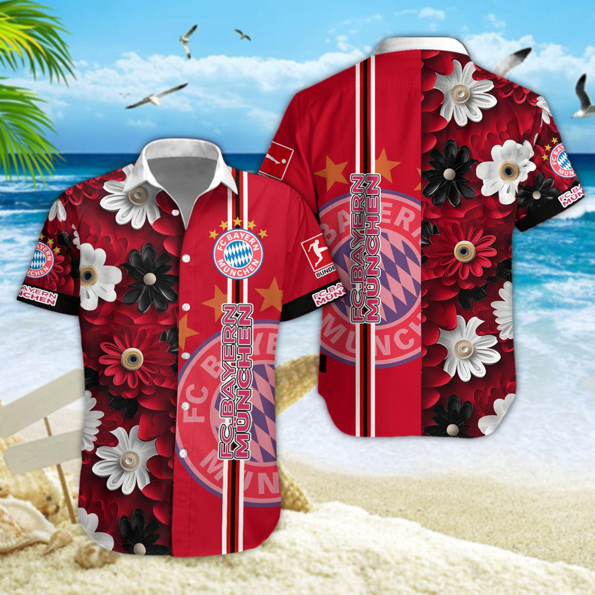 Hawaiihemd Bayern München – Herren Sommerhemd Edition B