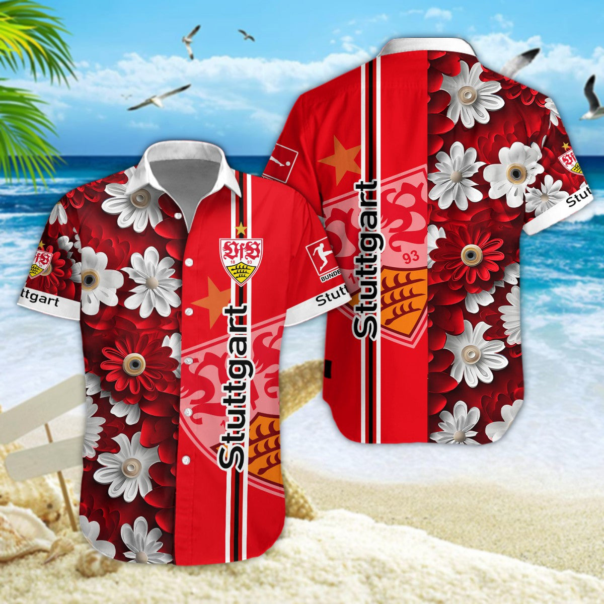 Hawaiihemd VfB Stuttgart – Herren Sommerhemd Edition B