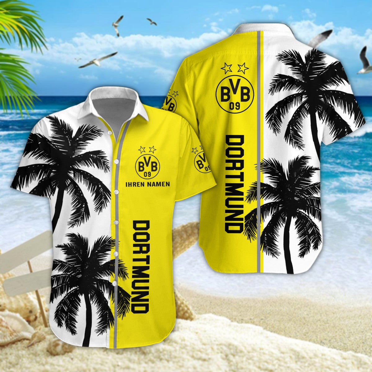 Hawaiihemd Borussia Dortmund – Herren Sommerhemd Modern