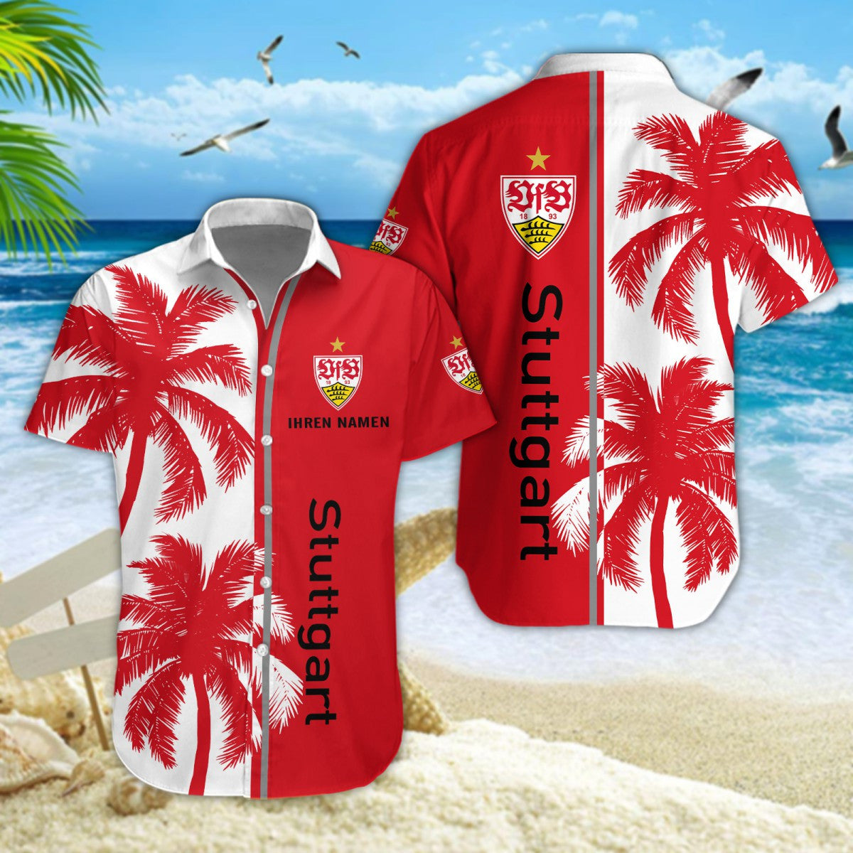 Hawaiihemd VfB Stuttgart – Herren Sommerhemd Modern