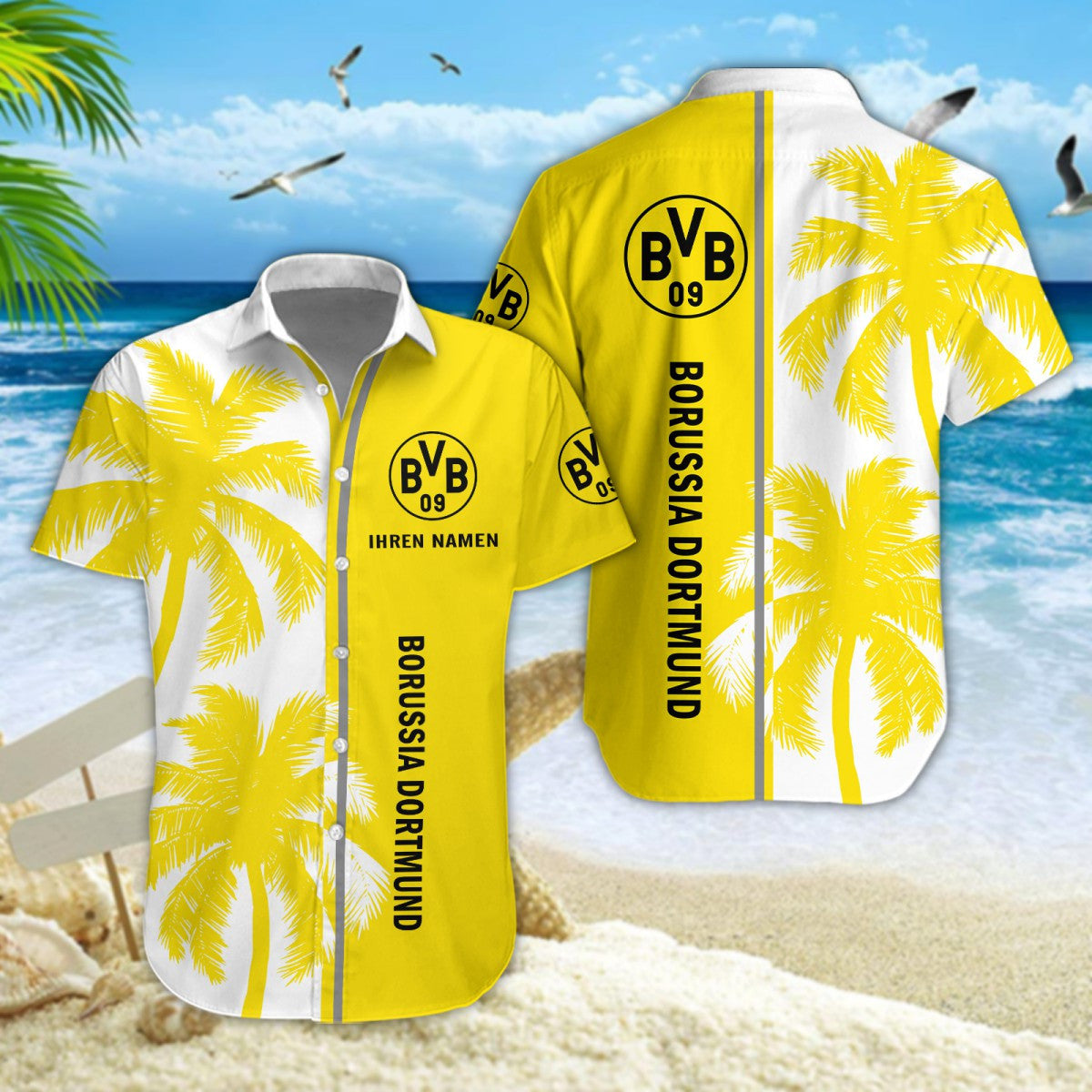 Hawaiihemd Borussia Dortmund II – Herren Sommerhemd Modern