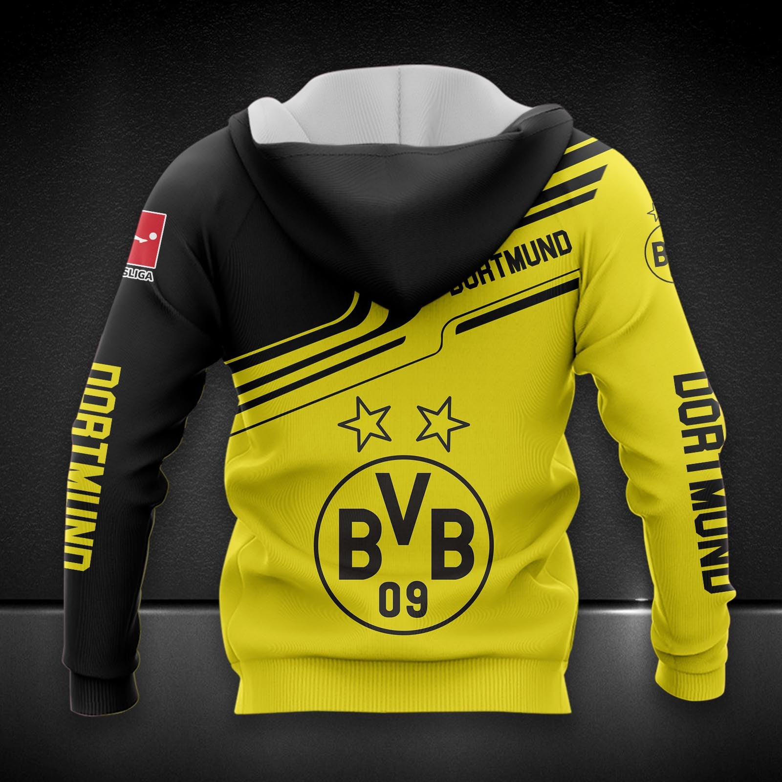 Borussia Dortmund Hoodie Zip Herren | BVB Kapuzenjacke mit Reißverschluss DDQQA80215 – Bild 2