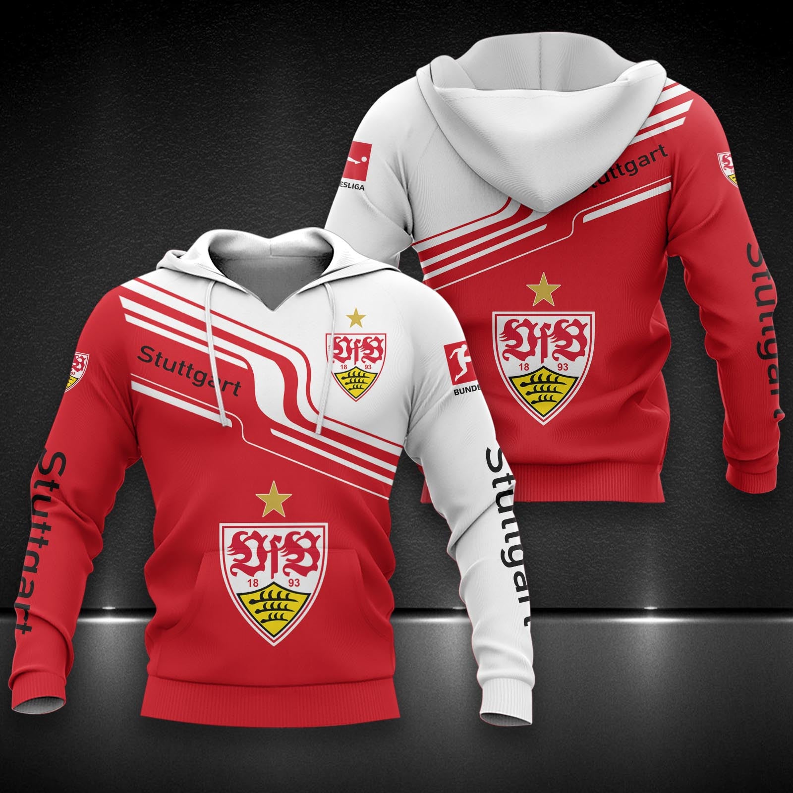 VfB Stuttgart Hoodie Herren | VfB Kapuzenpullover DDQQA80226