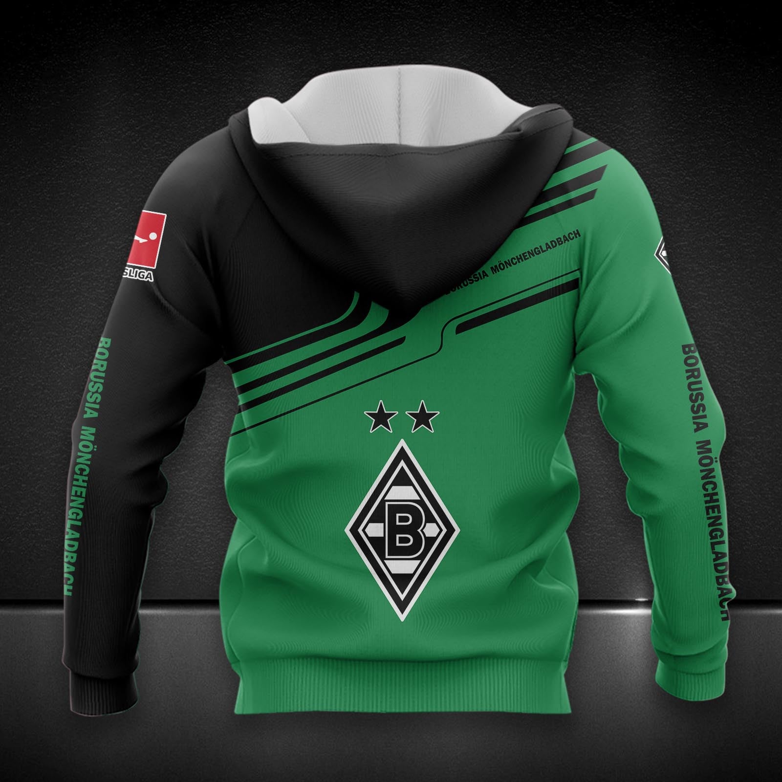 Borussia Mönchengladbach Hoodie Herren | BMG Kapuzenpullover DDQQA80216 – Bild 2