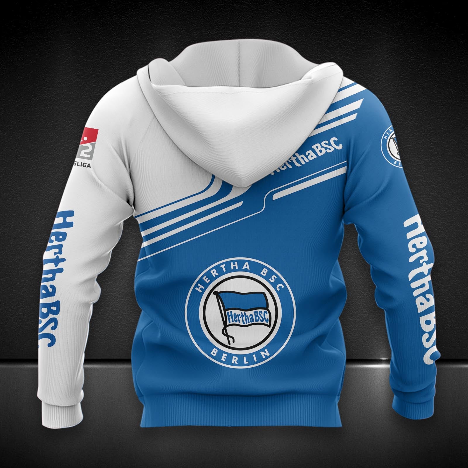 Hertha BSC Hoodie Zip Herren | Hertha Kapuzenjacke mit Reißverschluss DDQQA80220 – Bild 2