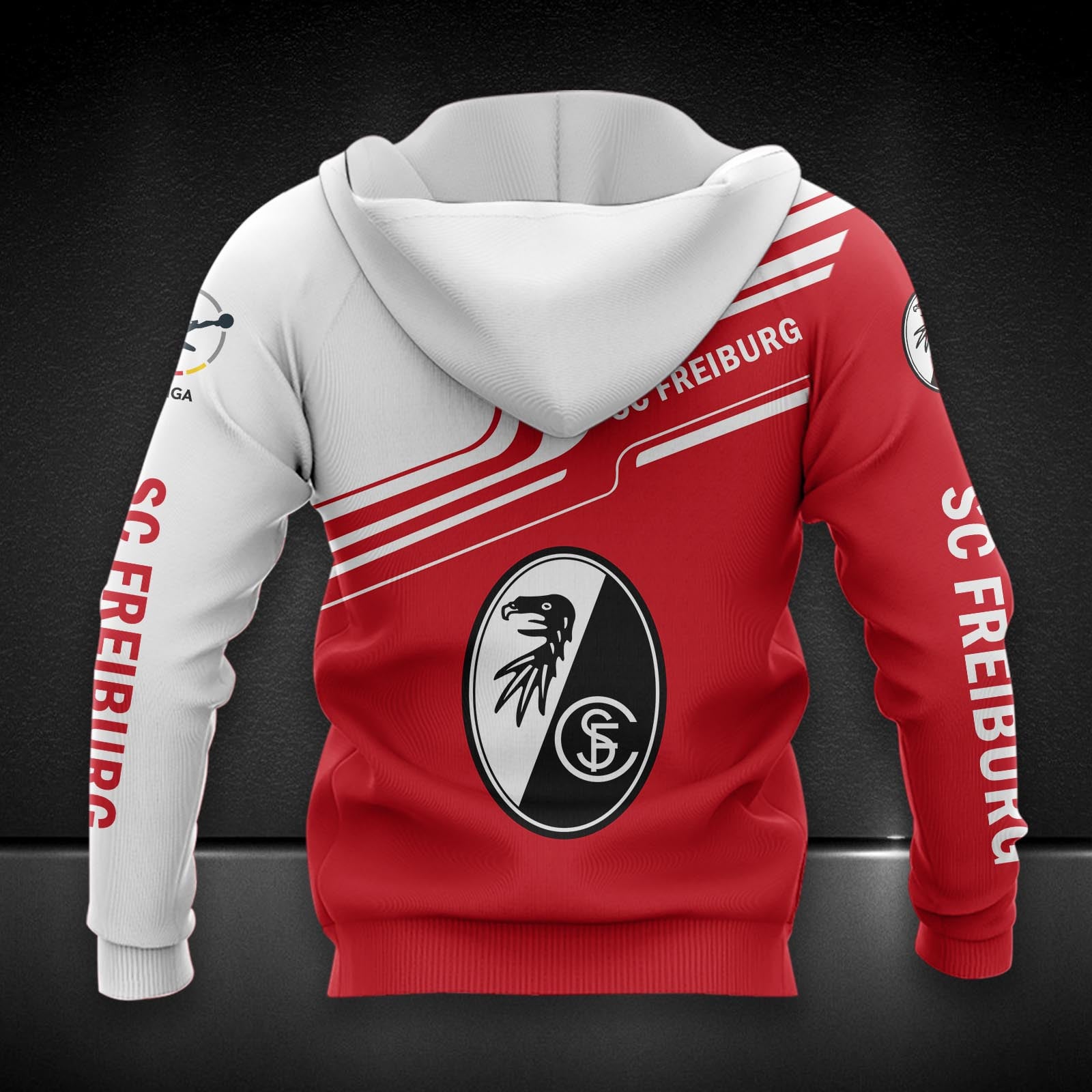 SC Freiburg II Hoodie Herren | SCF II Kapuzenpullover DDQQA80260 – Bild 2