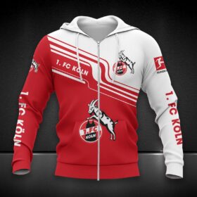 1. FC Köln Hoodie Zip Herren | Effzeh Kapuzenjacke mit Reißverschluss DDQQA80212