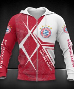 Bayern München Hoodie Zip Herren | FCB Kapuzenjacke mit Reißverschluss DDQQA90219