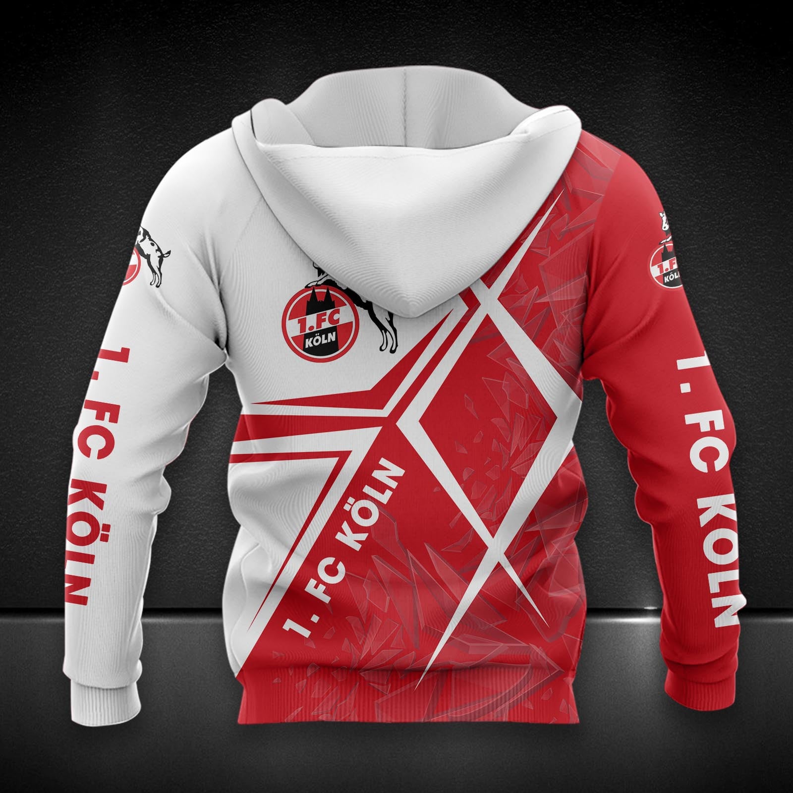 1. FC Köln Hoodie Zip Herren | Effzeh Kapuzenjacke mit Reißverschluss DDQQA90212 – Bild 2