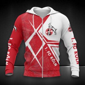 1. FC Köln Hoodie Zip Herren | Effzeh Kapuzenjacke mit Reißverschluss DDQQA90212