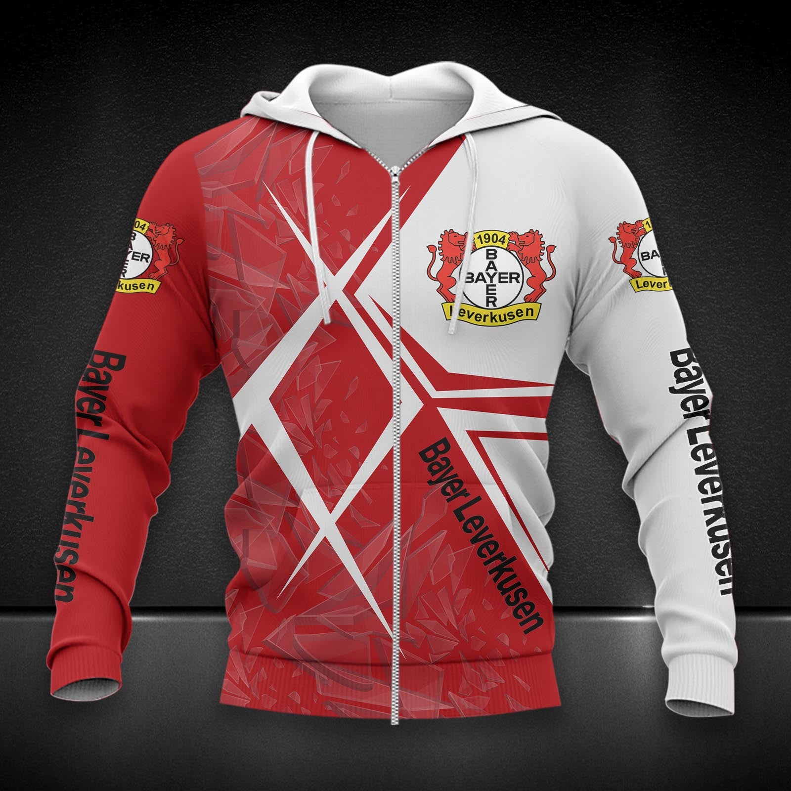 Bayer 04 Leverkusen Hoodie Zip Herren | B04 Kapuzenjacke mit Reißverschluss DDQQA90214
