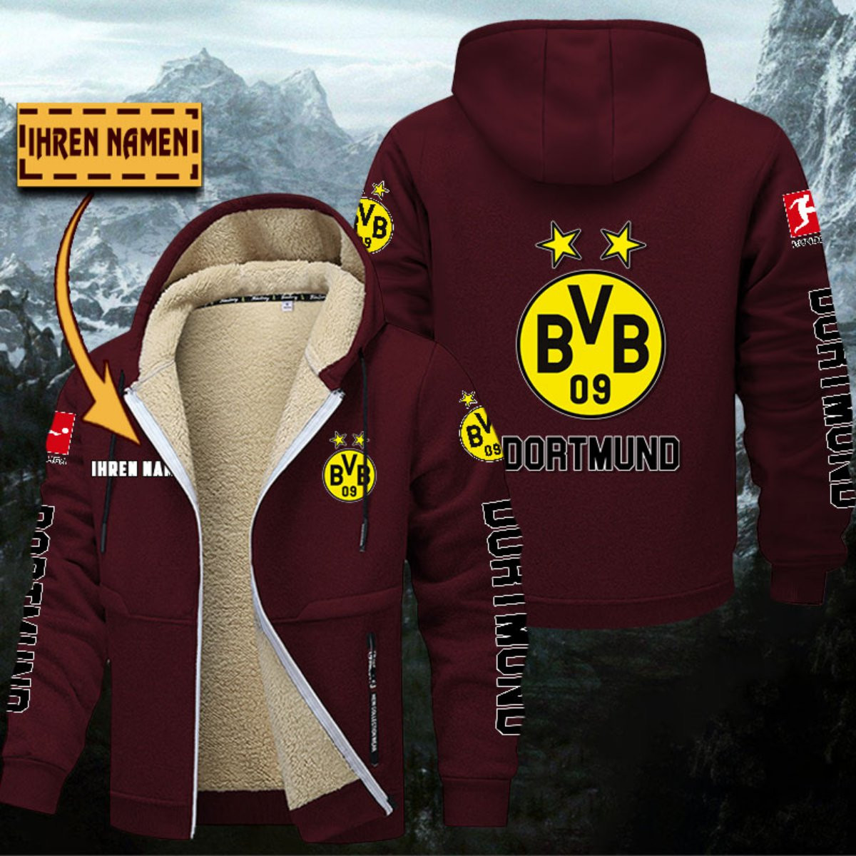 Borussia Dortmund Gefütterte Kapuzenjacke – Bild 9