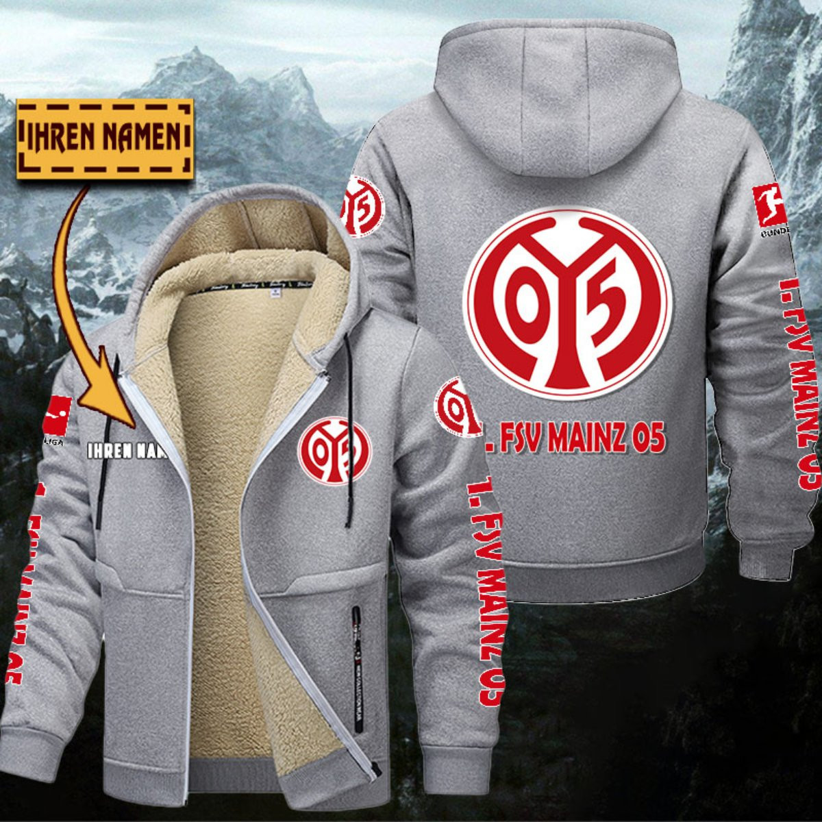 1. FSV Mainz 05 Gefütterte Kapuzenjacke – Bild 5