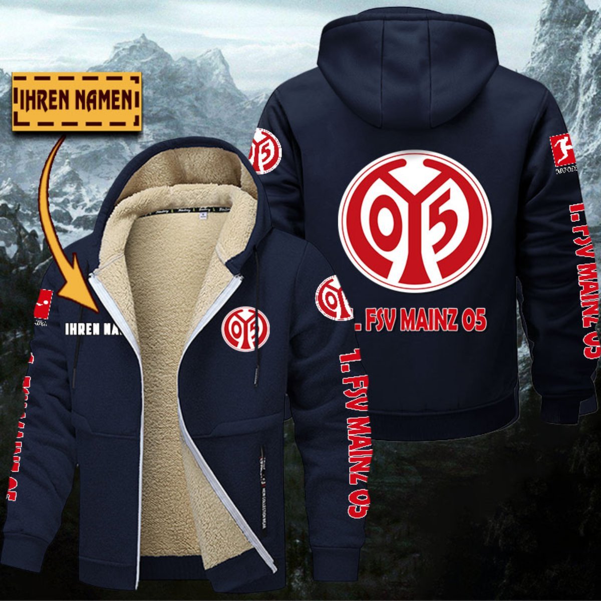 1. FSV Mainz 05 Gefütterte Kapuzenjacke – Bild 6