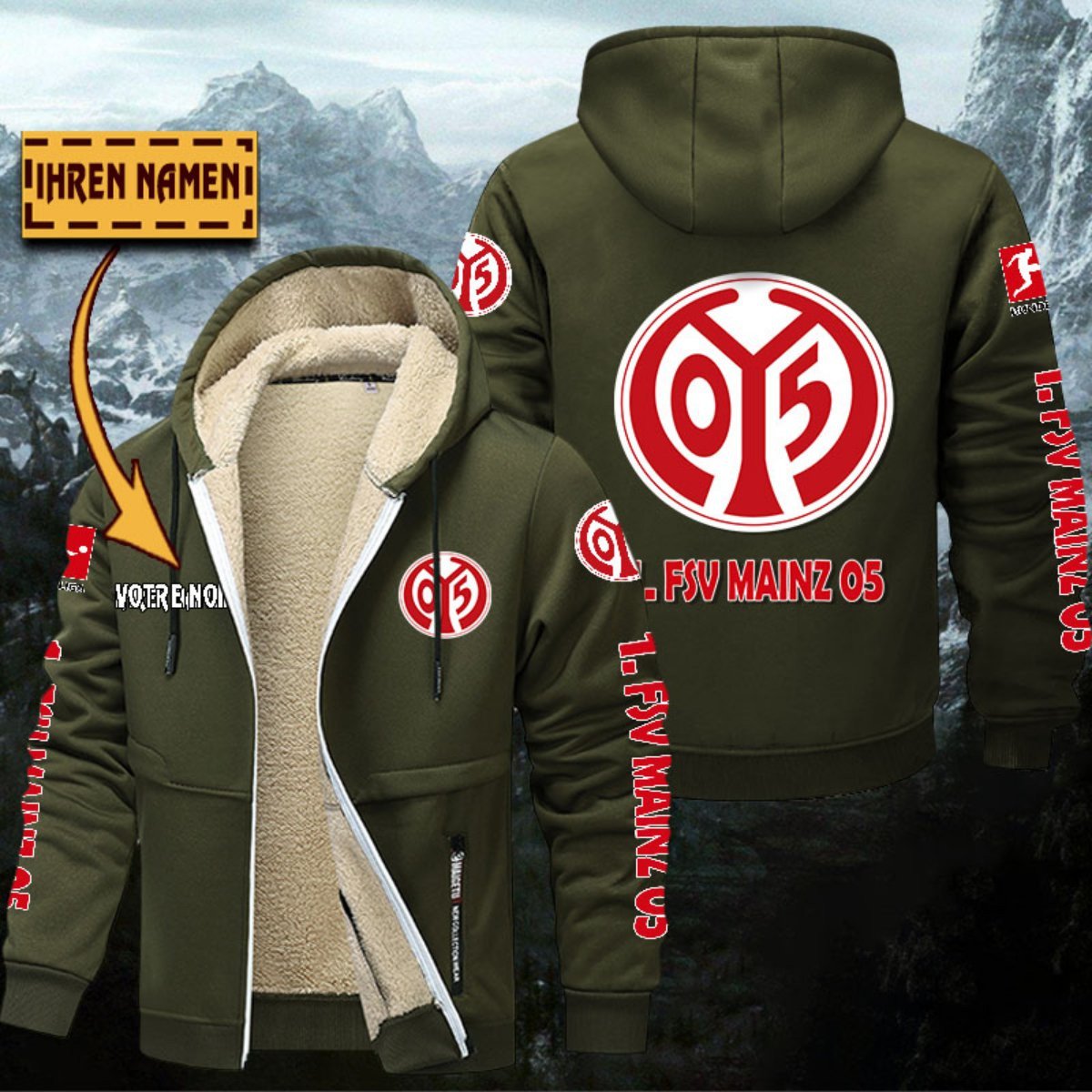 1. FSV Mainz 05 Gefütterte Kapuzenjacke – Bild 2