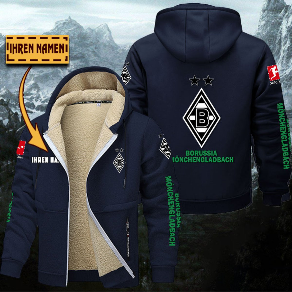Borussia Mönchengladbach Gefütterte Kapuzenjacke – Bild 6