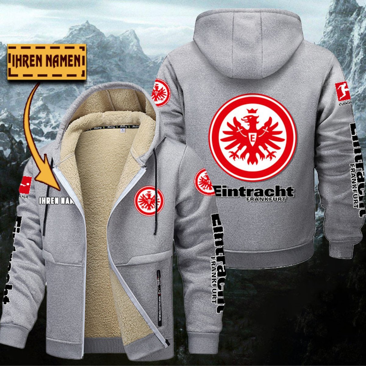 Eintracht Frankfurt Gefütterte Kapuzenjacke – Bild 5