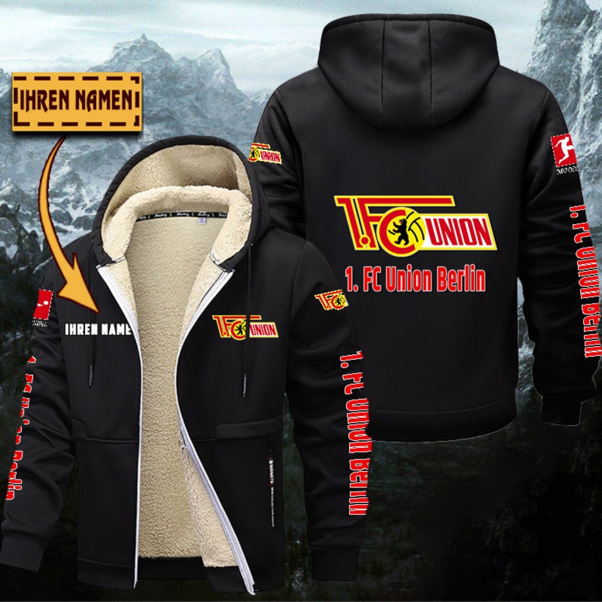Union Berlin Gefütterte Kapuzenjacke