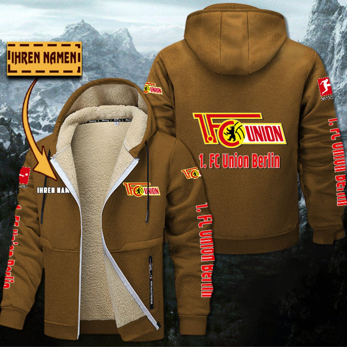 Union Berlin Gefütterte Kapuzenjacke – Bild 3