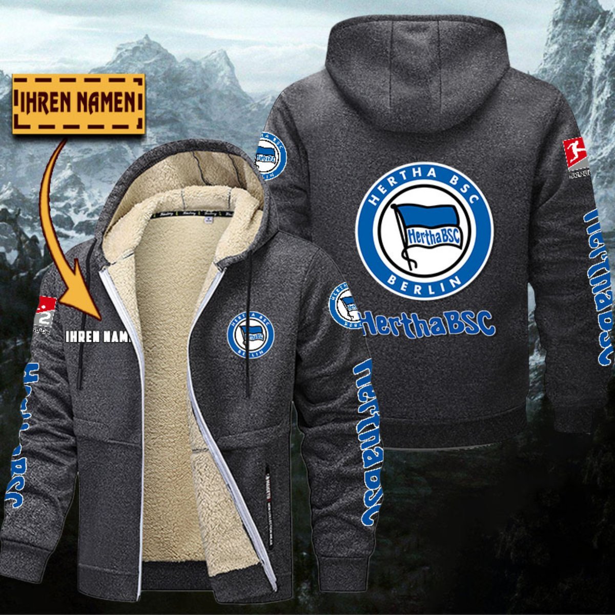 Hertha BSC Gefütterte Kapuzenjacke – Bild 5