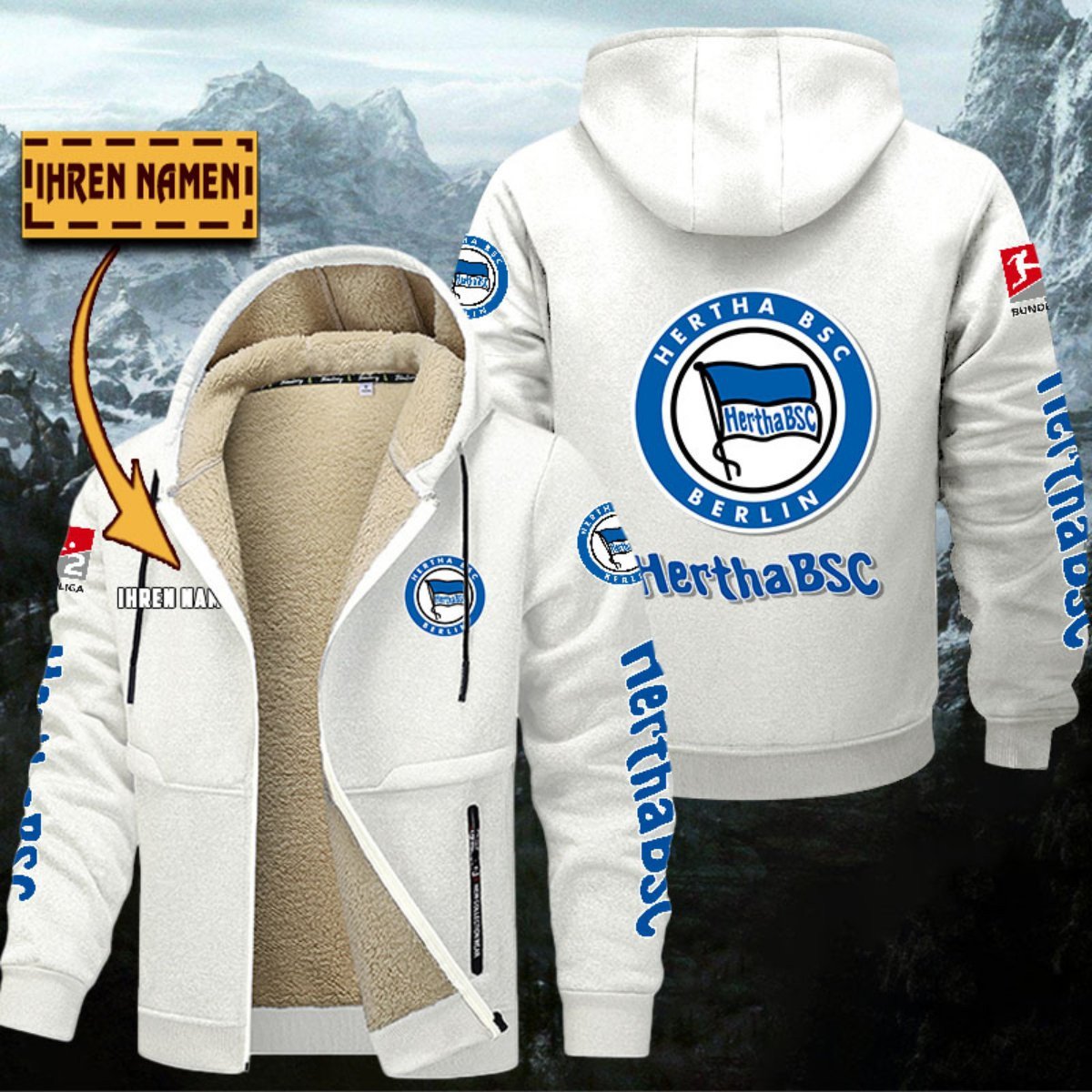 Hertha BSC Gefütterte Kapuzenjacke – Bild 8