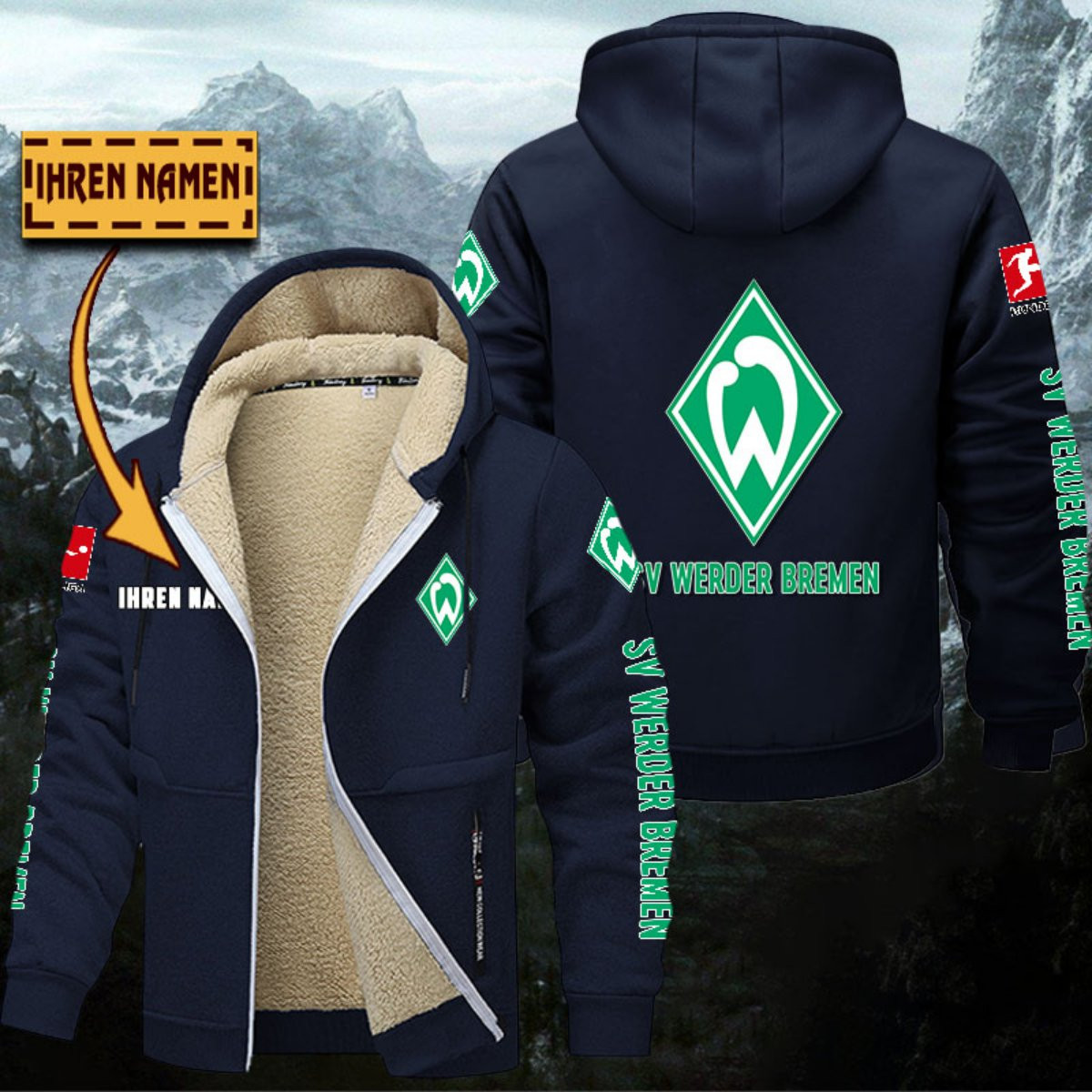 Werder Bremen Gefütterte Kapuzenjacke – Bild 5