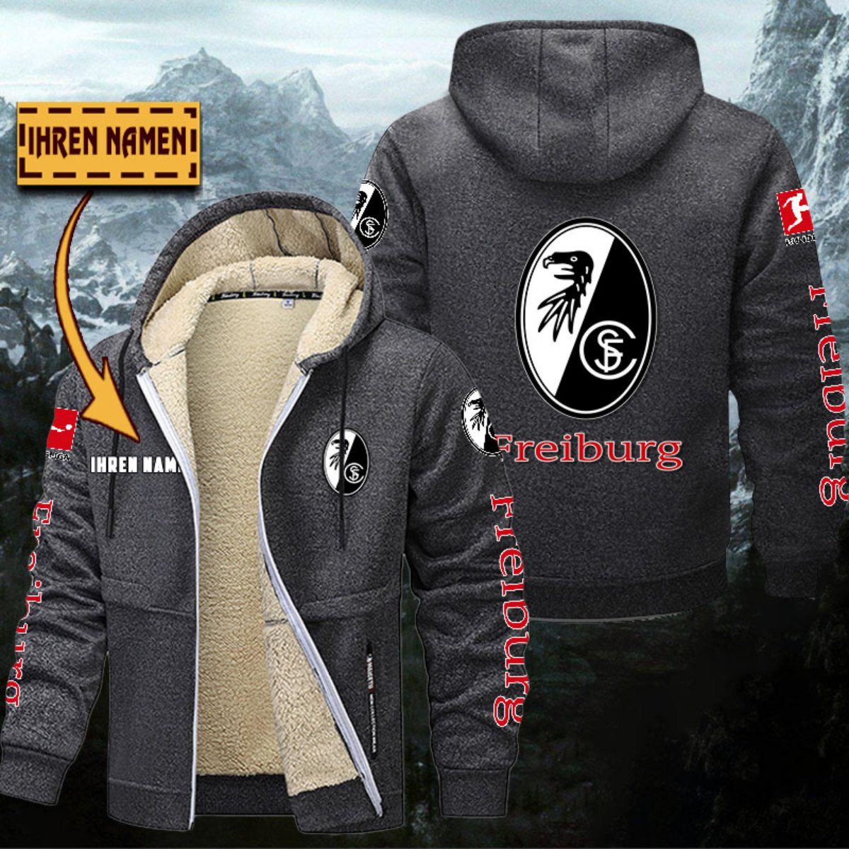 SC Freiburg Gefütterte Kapuzenjacke – Bild 4