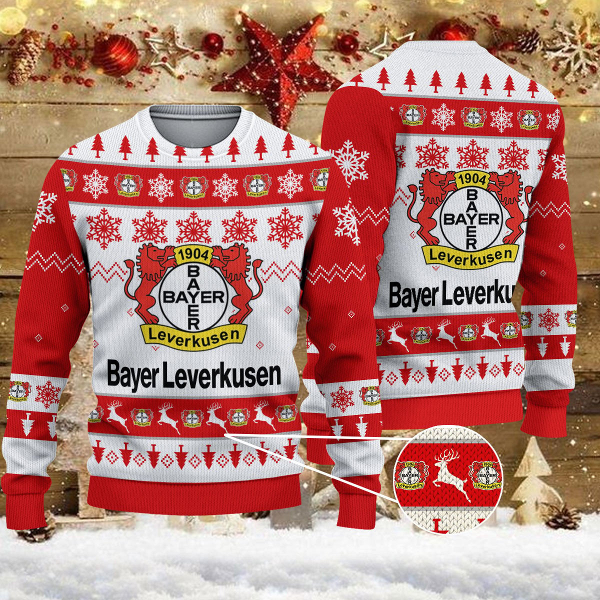 Weihnachtspullover Bayer 04 Leverkusen – Ugly Christmas Sweater