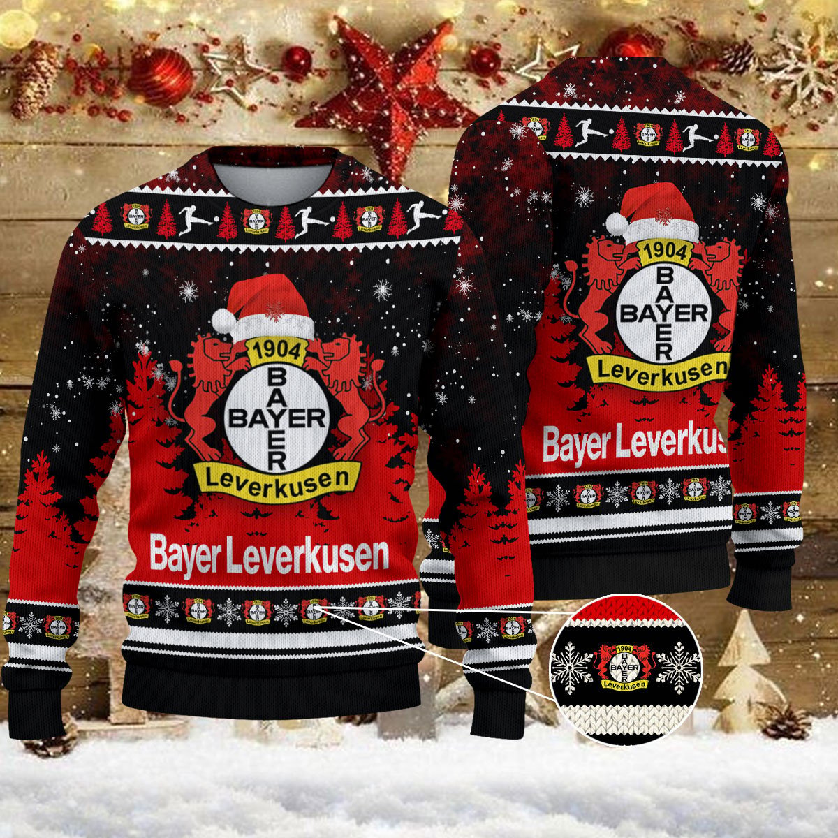 Weihnachtspullover Bayer 04 Leverkusen – Ugly Christmas Sweater