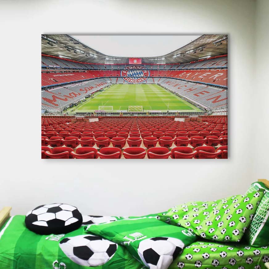 FC Bayern München Allianz Arena Spielfeld Mia san mia 12 FCB Leinwandbilder – Bild 4