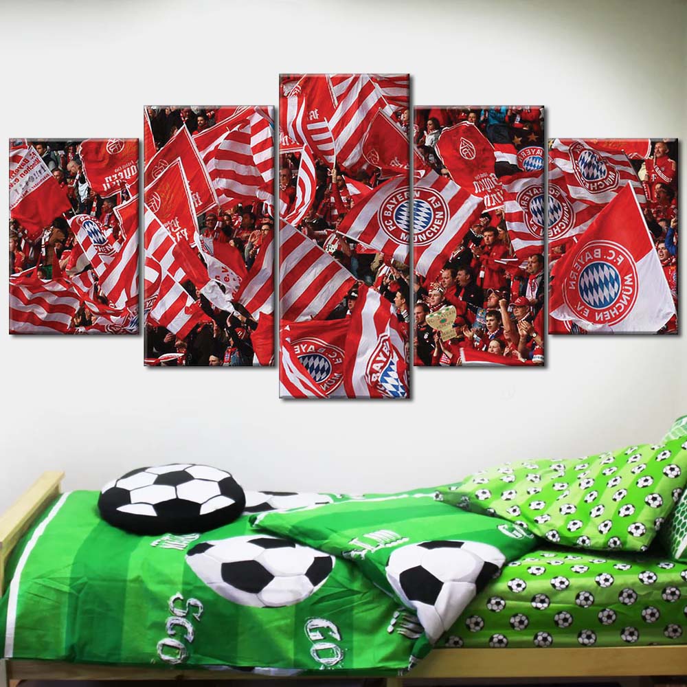 FC Bayern München Allianz Arena Spielfeld Mia san mia 13 FCB Leinwandbilder – Bild 2